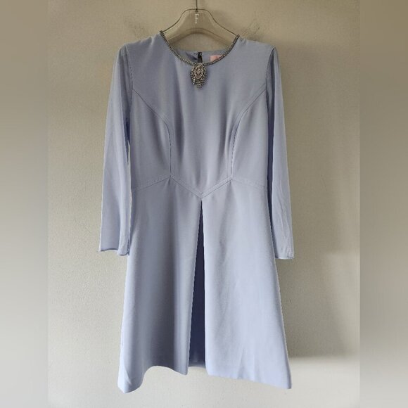 TED BAKER | Haswell Embellished A-Line Dress Baby Blue sz 8 - Picture 2 of 10